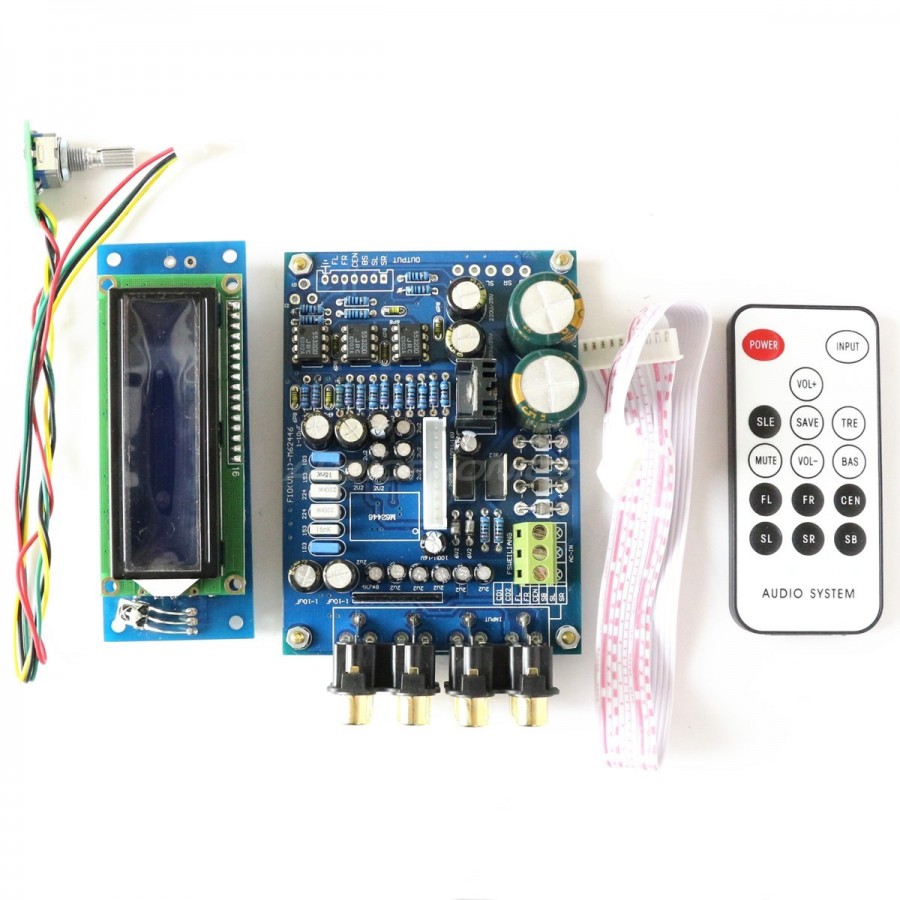 Hifi diy parts 6Way M62446 5.1 Volume Remote Control Preamplifier Kit 