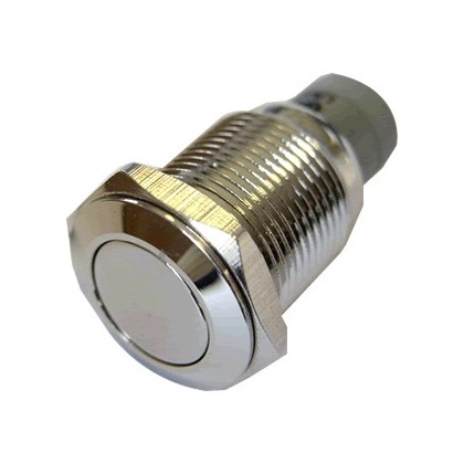 Push Button Stainless Steel 250V 3A Ø16mm Silver