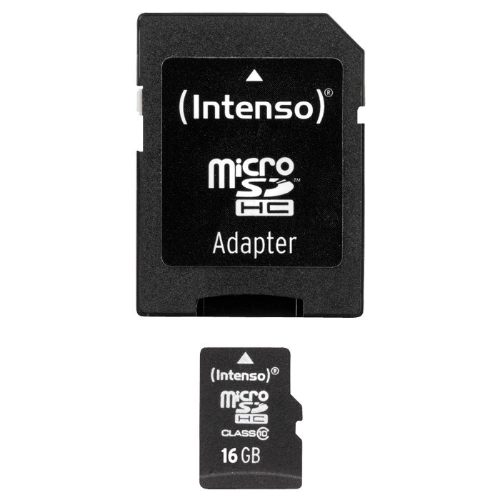 INTENSO Carte Mémoire Micro SDHC Class 10 16Gb + Adaptateur