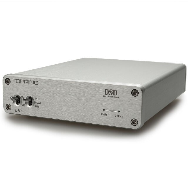 TOPPING D30 DAC USB 24bit/192kHz DSD 128 XMOS CS4398 Argent