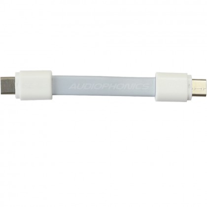 Câble USB plat USB-C Male / USB-B Male 2.0 10cm blanc