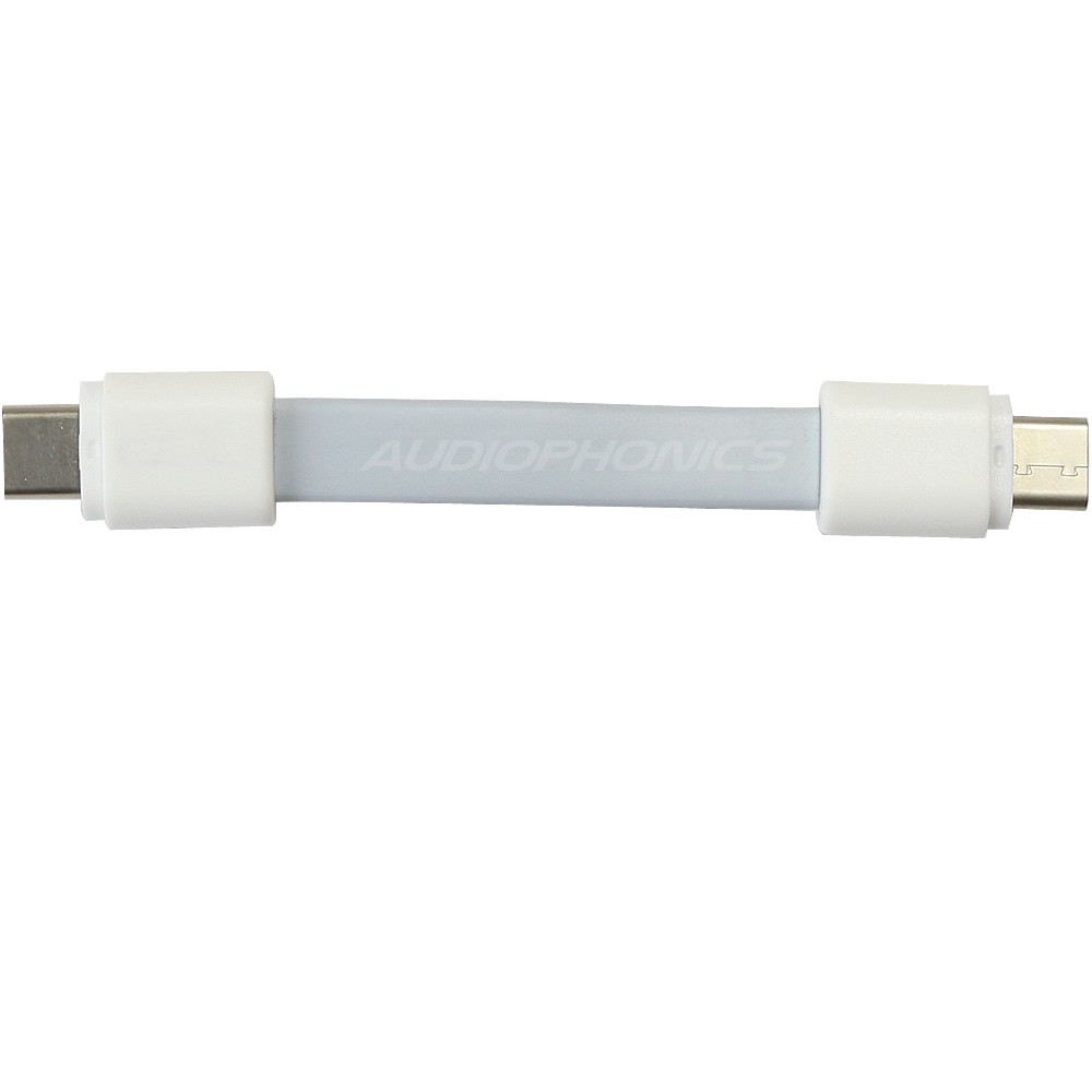 Câble USB plat USB-C Male / USB-C Male 2.0 10cm Blanc