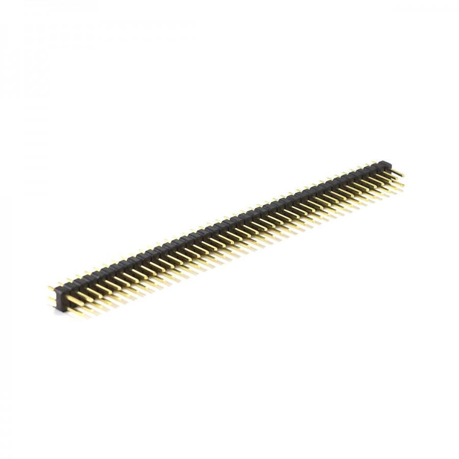 Pack of 5 2x40 Pin 2.54mm Straight Male Header Black 