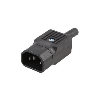 Connecteur IEC C14 mâle pour rallonge d'alimentation Ø10mm