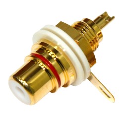 ELECAUDIO ER-109 Embase RCA Plaquée Or Rouge (Unité)