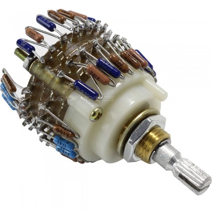 Potentiomètre Commuté Shunt Vishay Dale 23 Positions Ø6mm Axe cranté Stéréo 10K