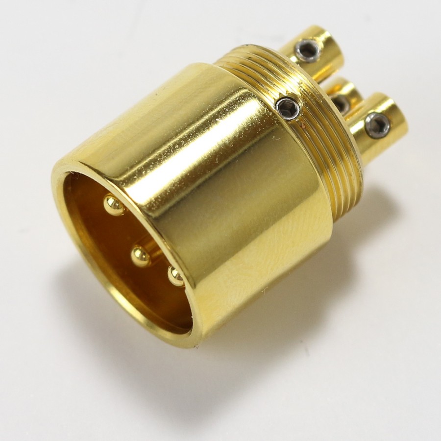 EIZZ XLR Gold Plated 3 Way Male XLR Connector Ø9mm Black (Unit