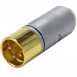 EIZZ EZ-206 XLR Gold Plated 3 Way Male XLR Connector Ø9mm Black (Unit)