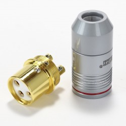 EIZZ XLR Connector XLR Female 3 Pins PTFE Gold Plated Ø 9mm Red (Unit)