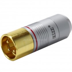 EIZZ XLR Connecteur XLR mâle 3 pins PTFE plaqué Or Ø 9mm Rouge (L'unité)