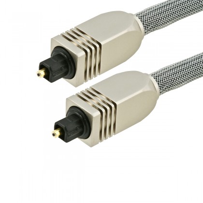 Toslink SPDIF optical fiber 1.8m metal connectors and sheathing