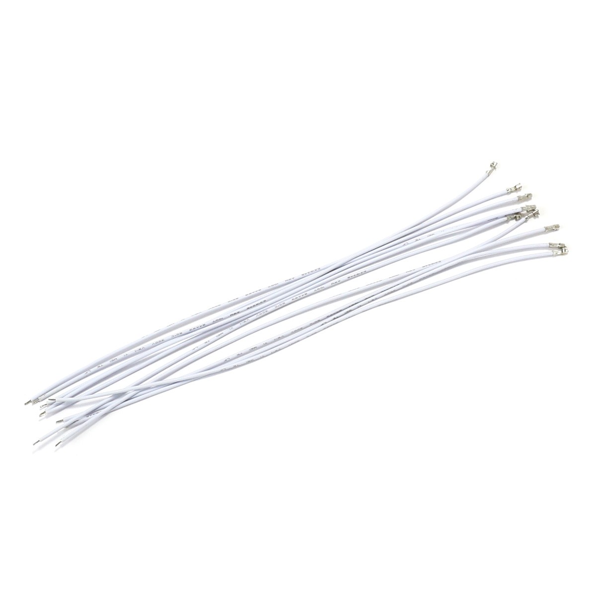 XH 2.54mm Female to Bare wire Cable 1 Poles No Casing White 20cm (x10)