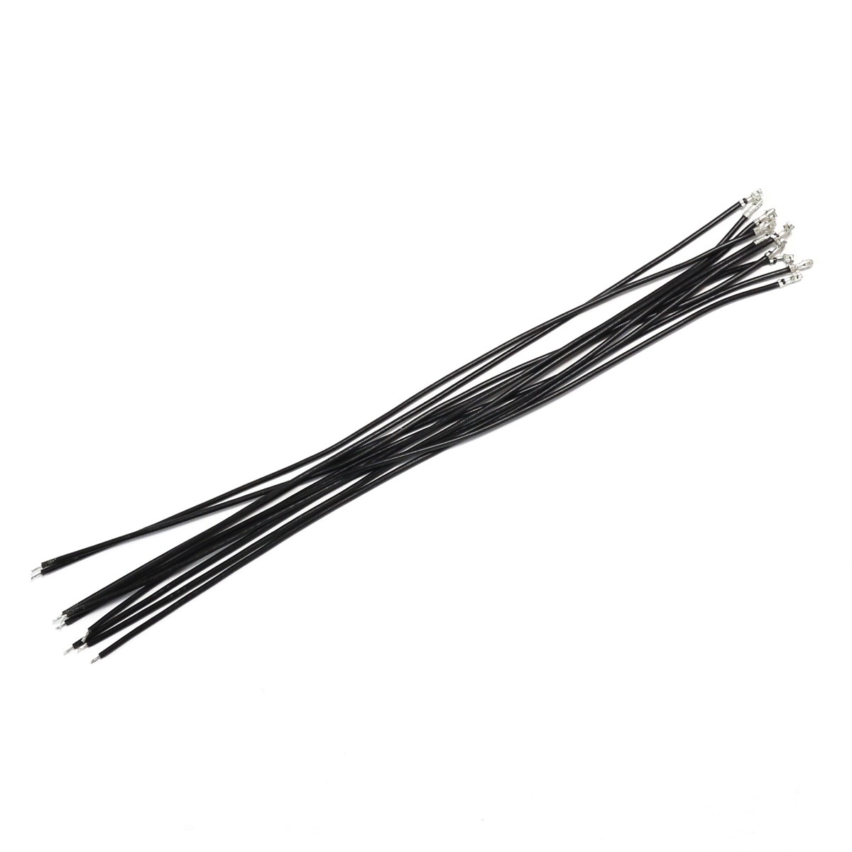 XH 2.54mm Female to Bare wire Cable 1 Poles No Casing Black 20cm (x10)