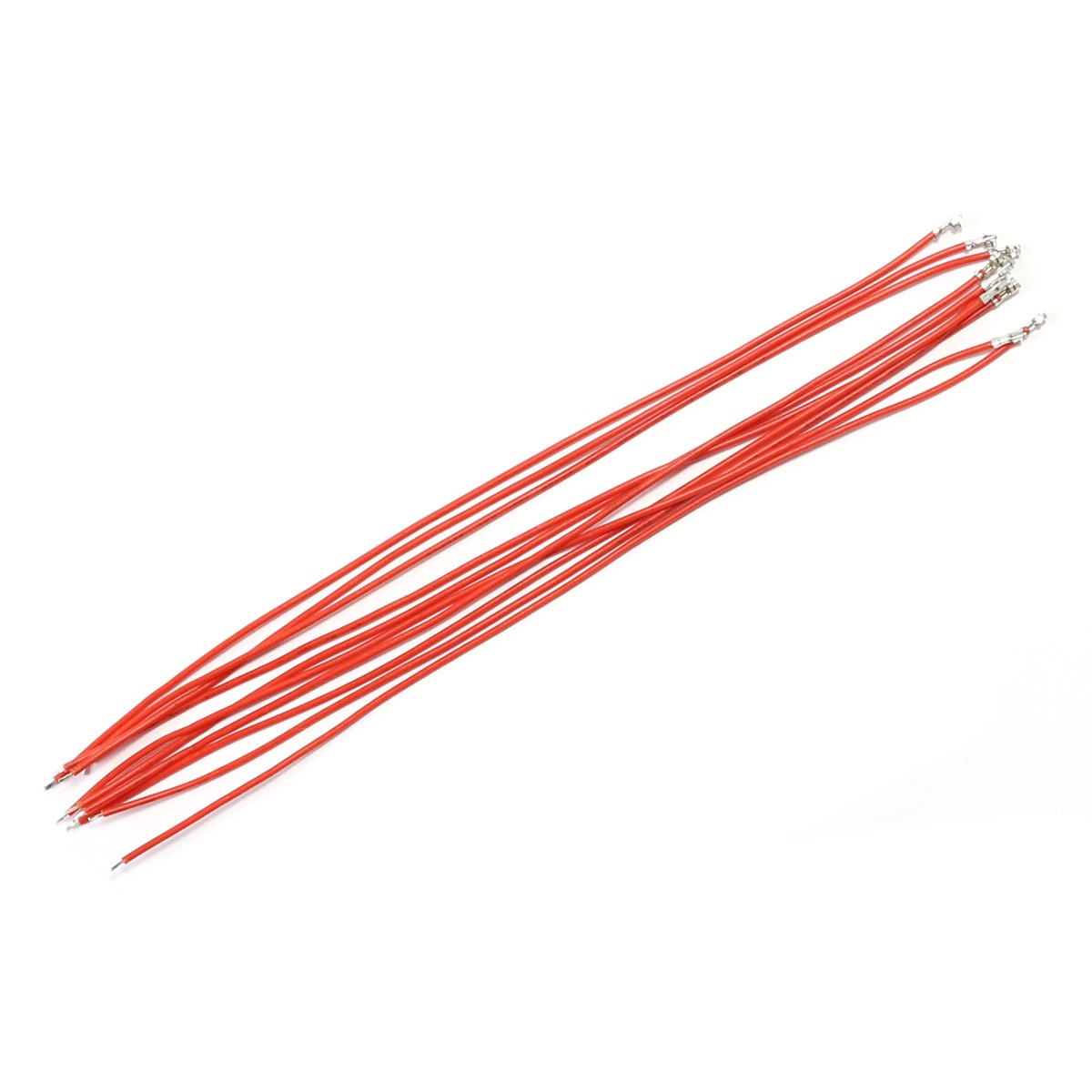 XH 2.54mm Female to Bare wire Cable 1 Poles No Casing Red 20cm (x10)