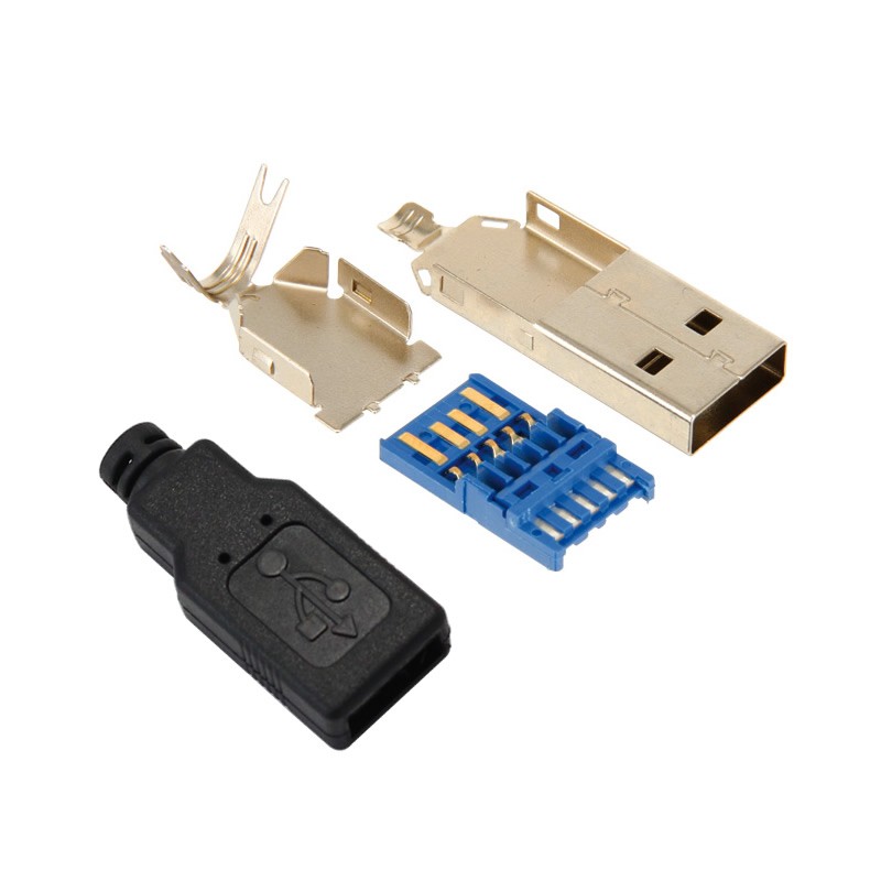 Connecteur USB 3.0 mâle Type A Plaqué or DIY