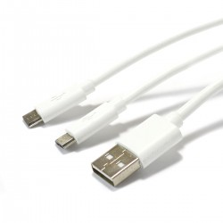 Câble USB-A Mâle vers 2x Micro USB 1m