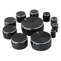 Assortiment de 11 Boutons Axe cranté Ø6mm Noir