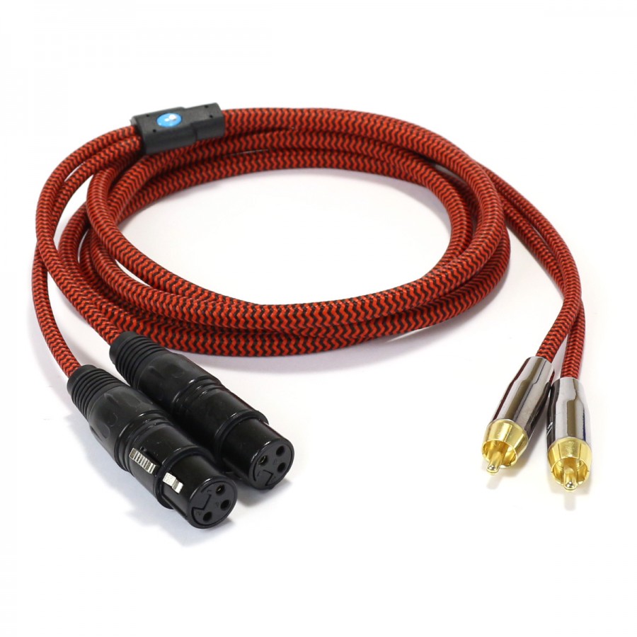 Câble XLR KOMELEC 2 XLR femelles 2 RCA mâles 6m