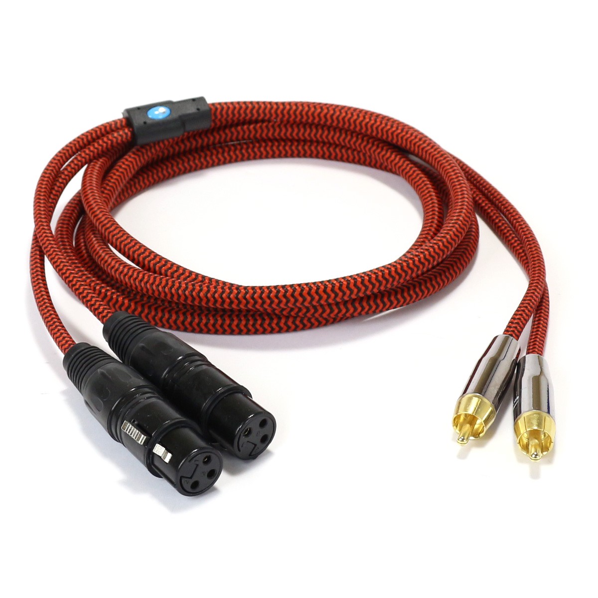 CYK Cordon XLR-3 Femelle vers RCA Mâle Cuivre OFC plaqué Or 24K 2m