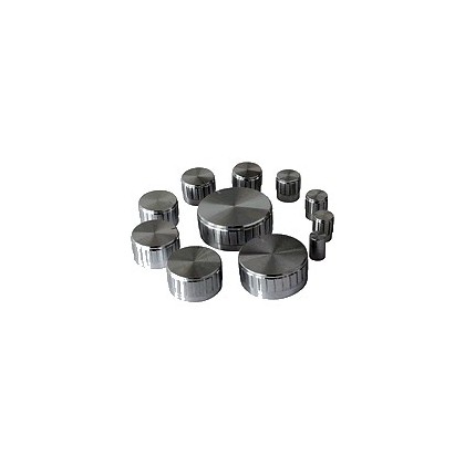 Assortiment de 11 Boutons Axe Cranté Ø6mm Argent