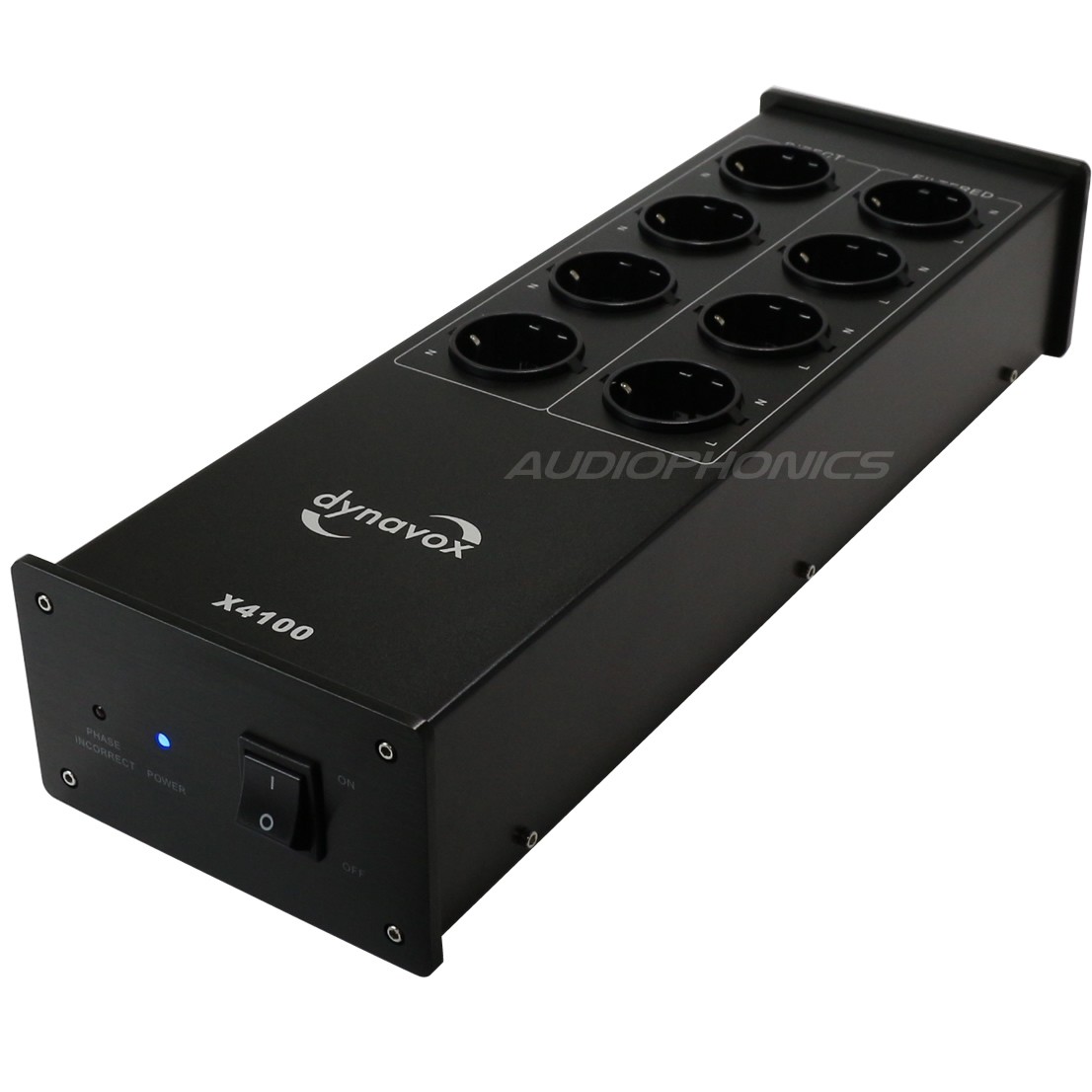 DYNAVOX X4100 Filtre Secteur 8 Ports Schuko Noir