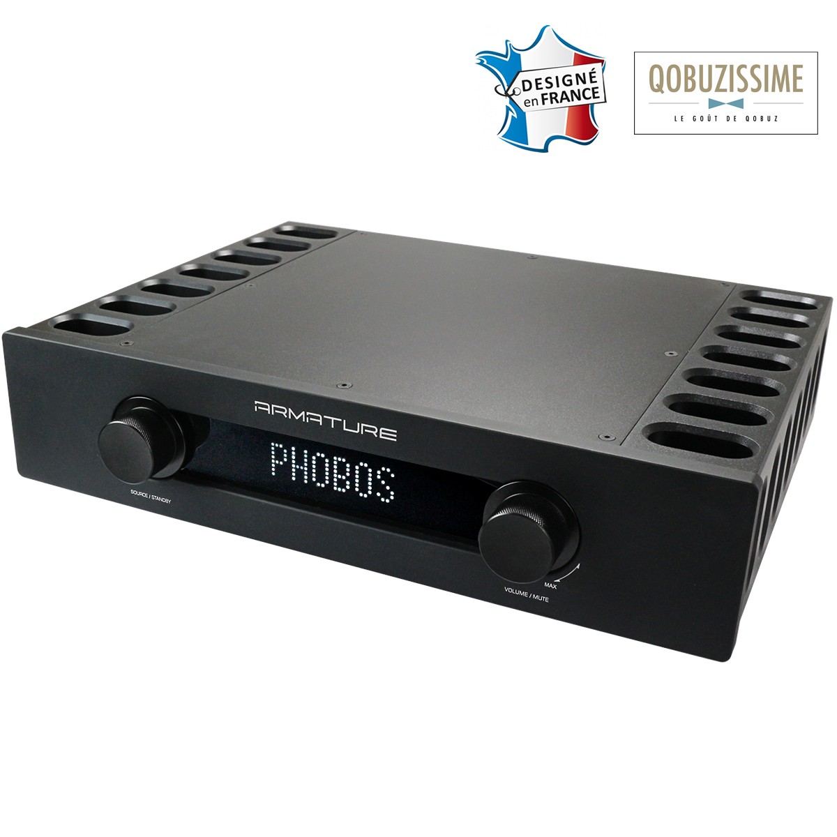 ARMATURE PHOBOS Amplificateur Intégré AB 2x300W / 4 Ohm DAC USB Pre-out