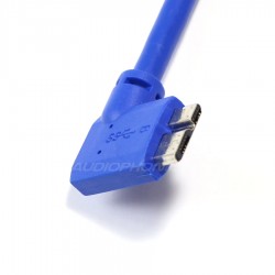 Panel Mount USB-A 3.0 Male to USB-A 3.0 Female Blue 0.5m