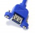 Panel Mount USB-A 3.0 Male to USB-A 3.0 Female Blue 0.5m