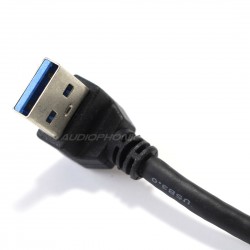 Câble Micro USB-B Femelle / Micro USB-B Mâle coudé Double blindage 25cm