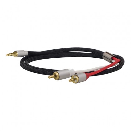 DYNAVOX Câble de Modulation Jack 3.5mm - 2 RCA Stéréo Cuivre OFC Plaqué Or 3m