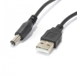 Câble Jack DC 5.5/2.1mm Mâle vers USB-A Mâle 5V 70cm