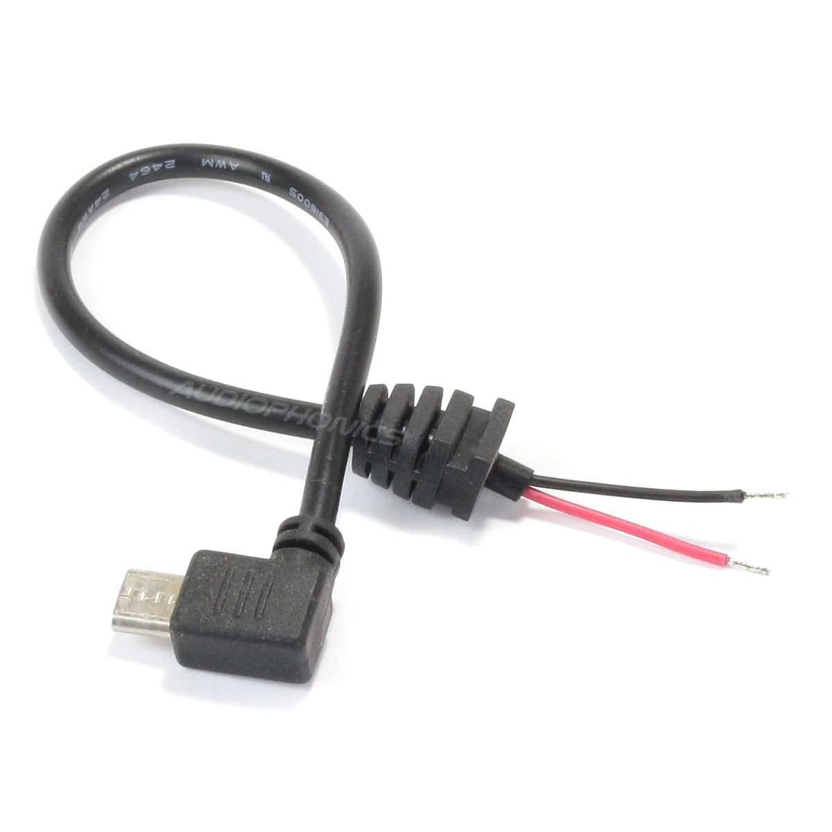 Angled Male Micro USB Power Cable Raspberry Pi 0.1mm² 20cm