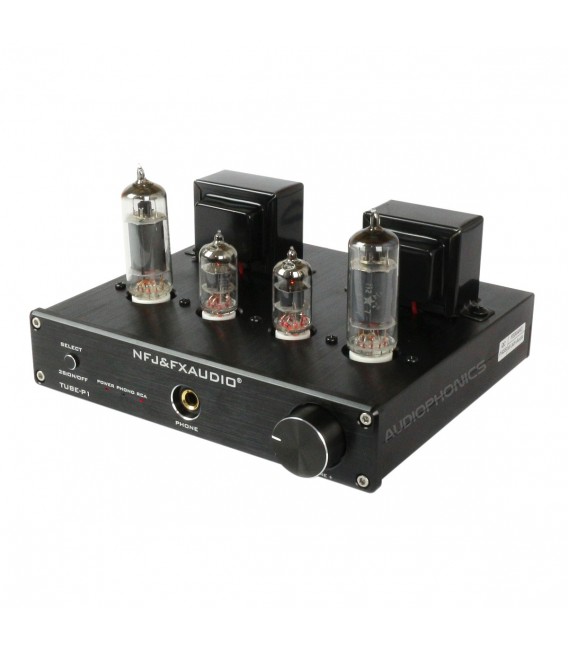 FX-AUDIO TUBE-P1 Amplificateur à Tubes avec Entrée Phono MM 6J1 + 6P1  Stéréo Noir - Audiophonics