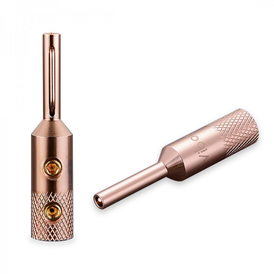 VB401 Pure Copper Banana Plug Red Copper Ø5mm (Set x4