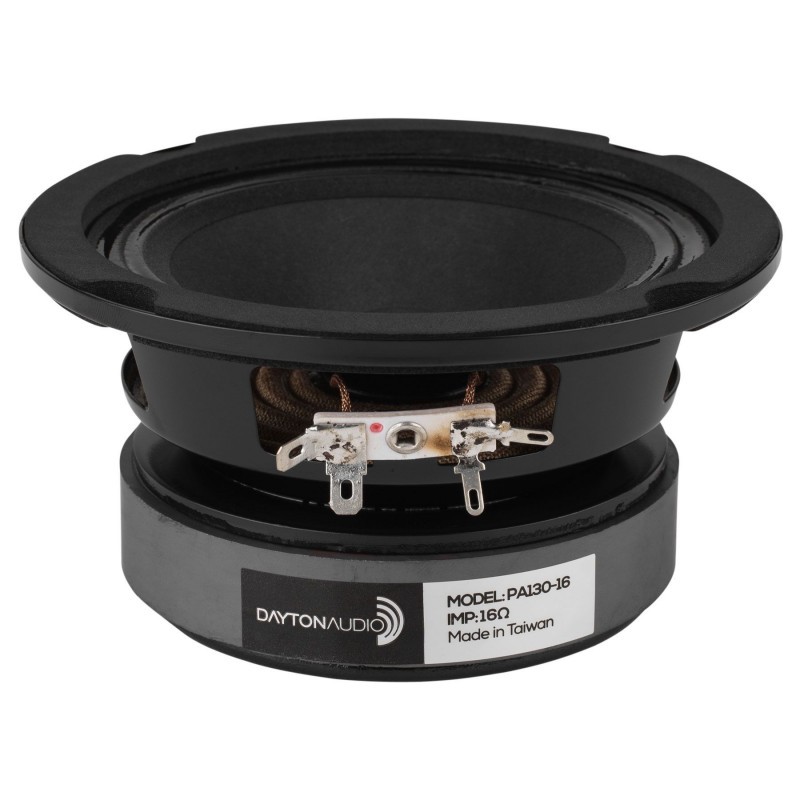 DAYTON AUDIO PA130-16 Haut-Parleur Large Bande 50W 16 Ohm 85dB 80Hz - 15kHz Ø12.7cm