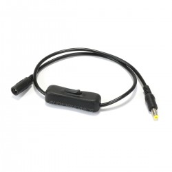 Jack DC Power Cable Male / Female 5.5/2.1mm with Switch 50cm