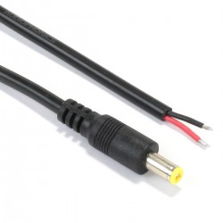 Power Cable Male Jack DC 5.5 / 2.1mm to Bare Wires 30cm