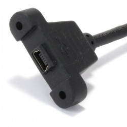 Panel Mount Male Mini USB-B to Female Mini USB-B 50cm