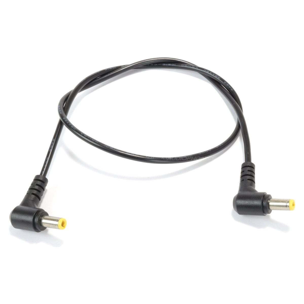 Angled DC male Jack to DC male Jack 5.5 / 2.5mm 28AWG 60cm Audiophonics