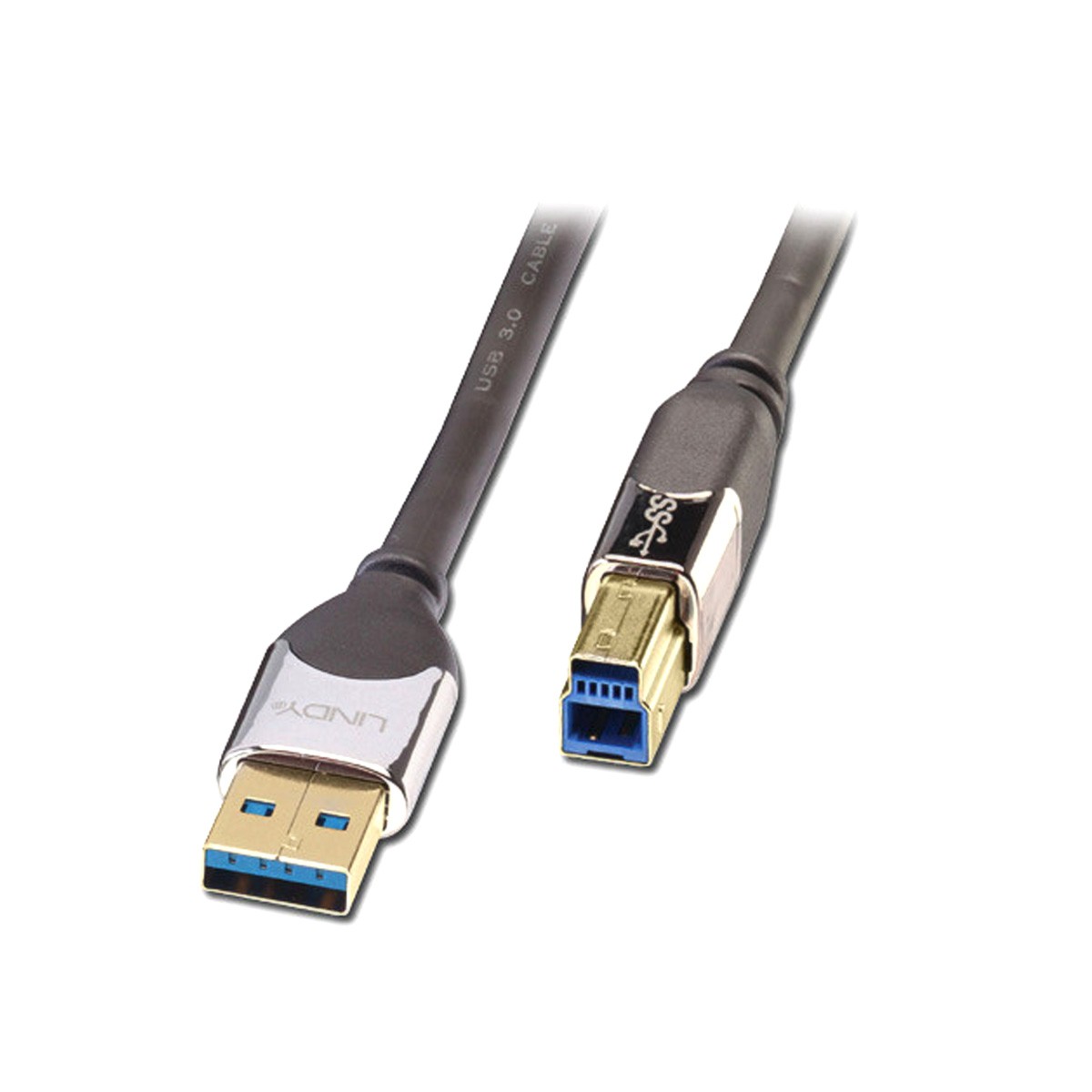 LINDY CROMO Male USB-A to Male USB-B Cable 3.0 Gold Plated 0.5m
