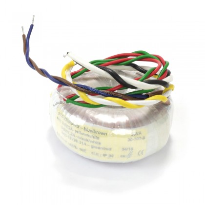 Toroidal Transformer 30VA 2x15V + 1x9V + 1x5V