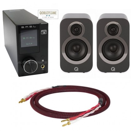 Pack SMSL AD18 FDA / Enceintes Q ACOUSTICS 3010 / Câbles HP OFC 24K 2m