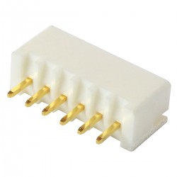 XH 2.54mm Male Socket 6 Channels Gold-Plated Black (Unit)