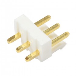 Connecteur Barrette Droit VH 3.96mm Mâle / Mâle 3 Voies Blanc Plaqué Or (Unité)