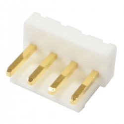 Connecteur Barrette Droit VH 3.96mm Mâle / Mâle 4 Voies Blanc Plaqué Or (Unité)