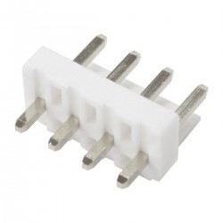 Connecteur Barrette Droit VH 3.96mm Mâle / Mâle 4 Voies Blanc (Unité)