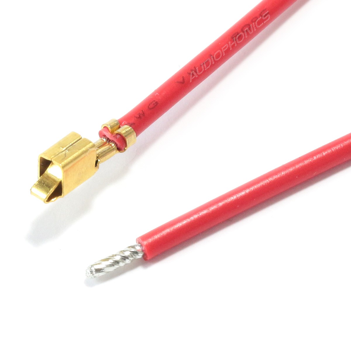 VH 3.96mm Cable Female to Bare wire 1 Pole No Casing Gold-Plated 30cm Red (Unit)