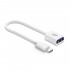 Câble USB-A 3.0 Femelle vers USB-C Mâle OTG Cuivre Gaine PVC Blanc 10cm