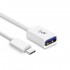 Cable Female USB-A 3.0 to Male USB-C OTG Copper White PVC sheath 10cm