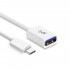 Câble USB-A 3.0 Femelle vers USB-C Mâle OTG Cuivre Gaine PVC Blanc 10cm